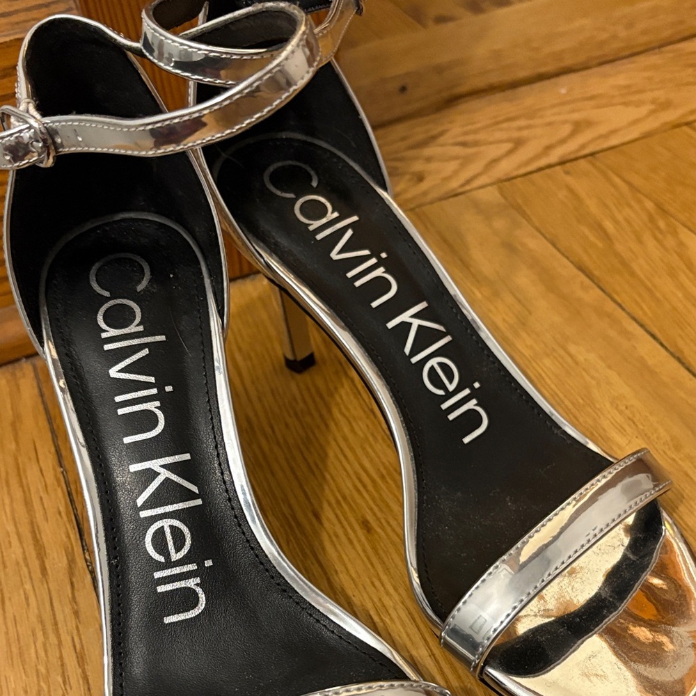 Calvin Klein Metallic Silver Heels